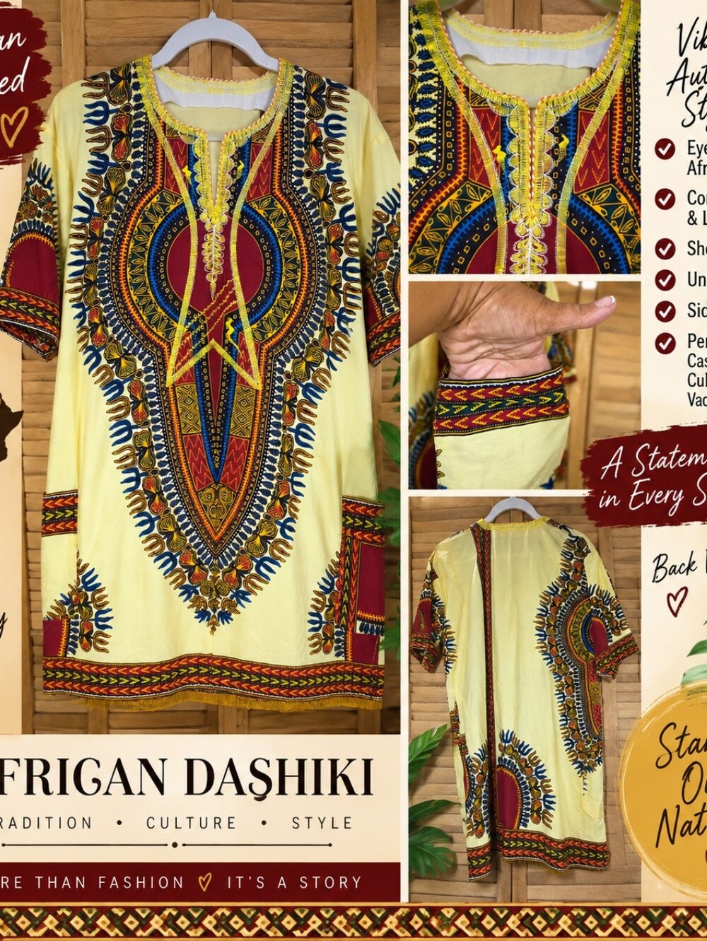 African Heritage Dashiki Tunic Top